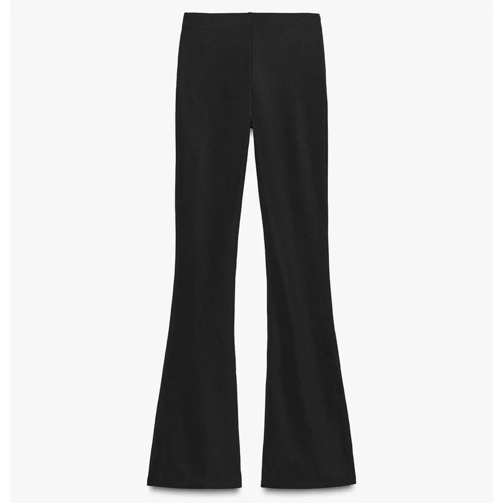Zara NWT black gold appliqué detail flare stretchy pants